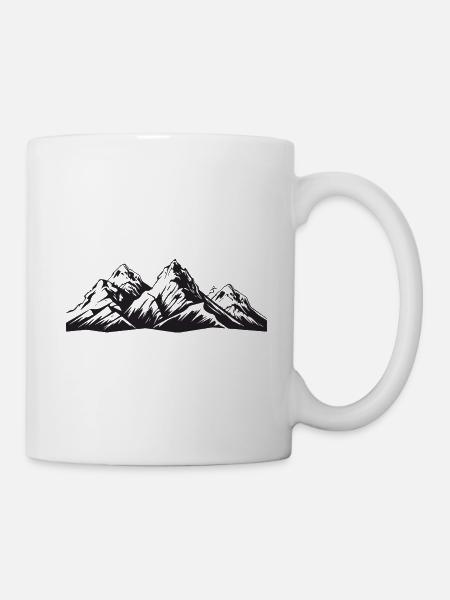 Berge Symbol Icon - Tasse - Weiß