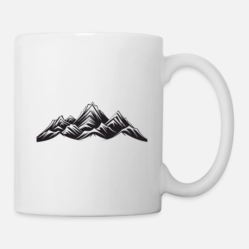 Symbole de randonnée en montagne - Mug blanc - blanc