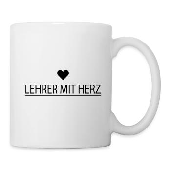Lehrer mit Herz - personalisierbar - Tasse - Weiß - Rechts