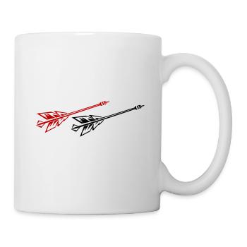Darts Team Dartpfeile Symbol - Tasse - Weiß - Rechts