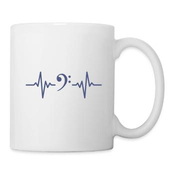 Bass Bass Humor Key Of F Heartbeat - Mug - white - Right