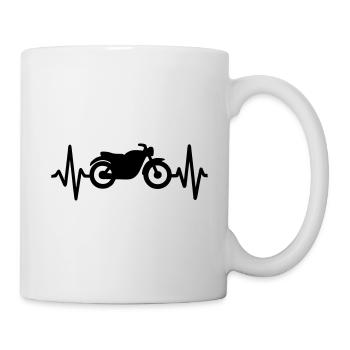 Vintage Motorrad Heart Beat Biker - Tasse - Weiß - Rechts