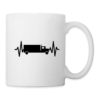 Battement Cœur Routier Chauffeur routier - Mug blanc - blanc - Droite