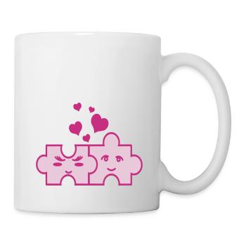 Puzzle-Paar - Tasse - Weiß - Rechts