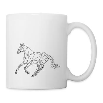 Geometrisches Pferd - Tasse - Weiß - Rechts