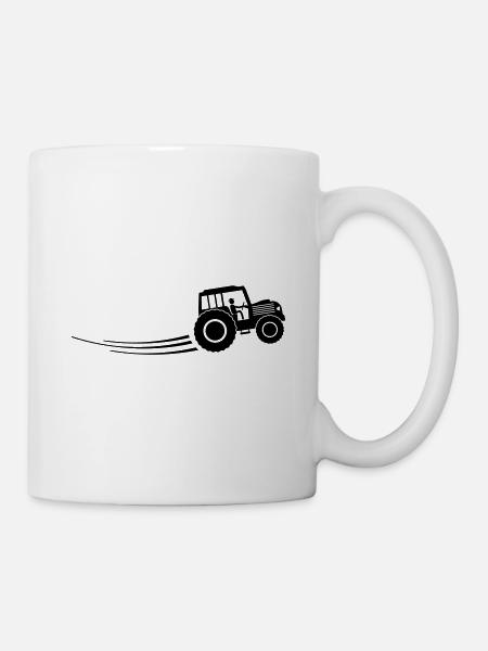 traktor farmer - Tasse - Weiß