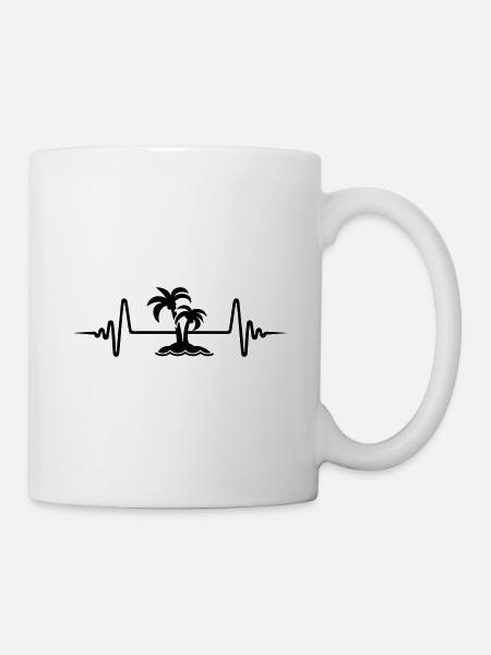 palme insel Puls - Tasse - Weiß
