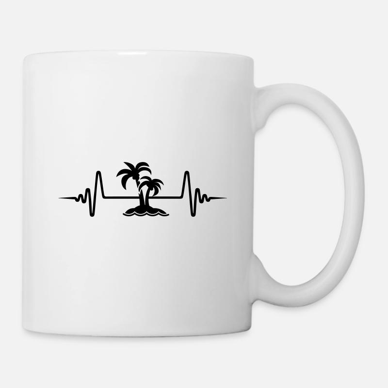 palme insel Puls - Tasse - Weiß
