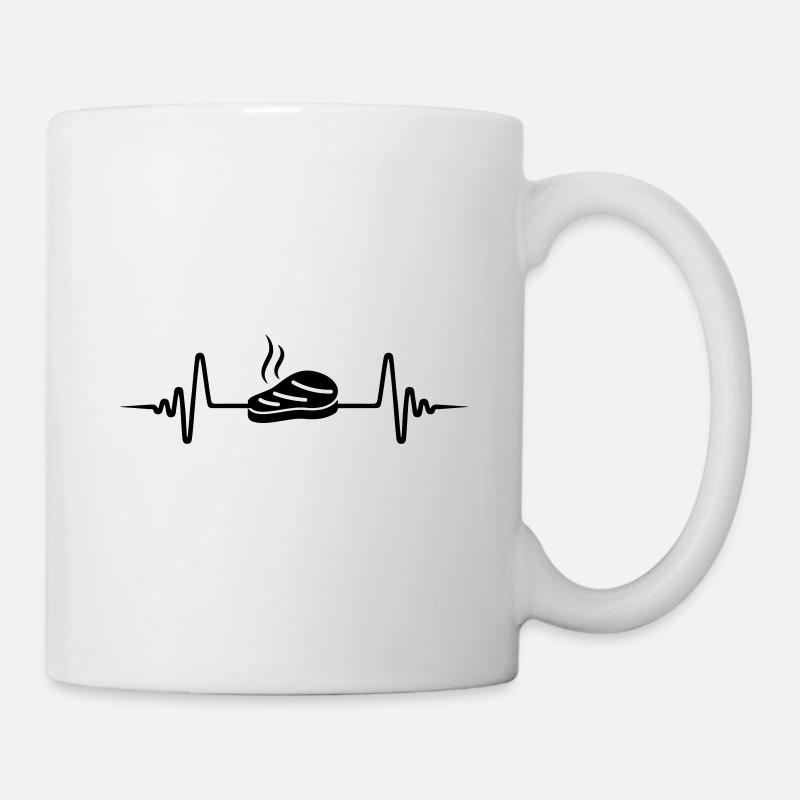 Steak Puls Silhouette - Tasse - Weiß