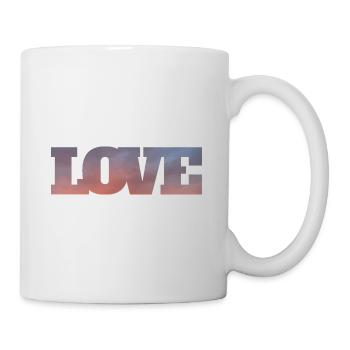 Clouds in the inscription love - Mug - white - Right