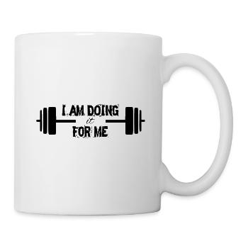 Saying I do it for me fitness sports muscles - Mug - white - Right