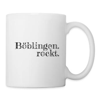 Böblingen rockt - Textdesign mit Stadtnamen - Tasse - Weiß - Rechts