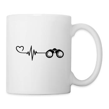 Fernglas Liebe Puls Herz - Tasse - Weiß - Rechts