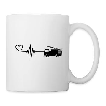 Fire Engine Pulse Heart Love - Mug - white - Right