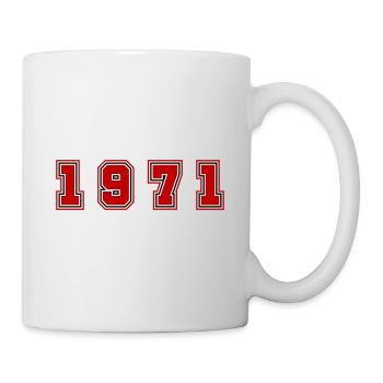 1971 Jahr Zahl - Tasse - Weiß - Rechts