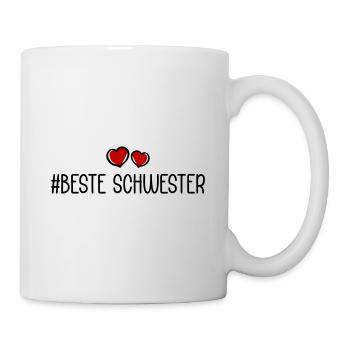 Beste Schwester Herzen Liebe - Tasse - Weiß - Rechts