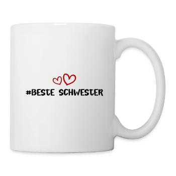 Beste Schwester Herz Liebe - Tasse - Weiß - Rechts