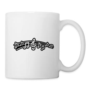 Clé de symbole de notes de musique - Mug blanc - blanc - Droite