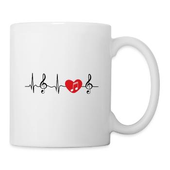 Musik ist Leben Musiker Ich liebe Musik Geschenk - Tasse - Weiß - Rechts