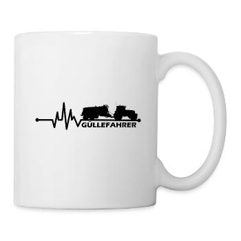 Güllefahrer Landwirt Bauer Herzschlag EKG - Tasse - Weiß - Rechts