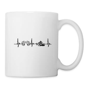Herzschlag Berge Bier Puls Berg Alpen - Tasse - Weiß - Rechts