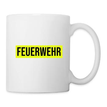 Feuerwehr Gelb/Schwarz - Tasse - Weiß - Rechts
