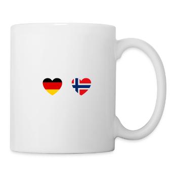Allemagne Norvège Battement de Coeur Cadeau - Mug blanc - blanc - Droite