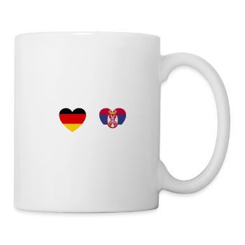 Serben Deutschland Serbien Herzschlag Geschenk - Tasse - Weiß - Rechts