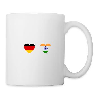 Deutschland Indien Herzschlag Indische Flagge Inde - Tasse - Weiß - Rechts