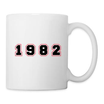 1982 Jahr Zahl - Tasse - Weiß - Rechts