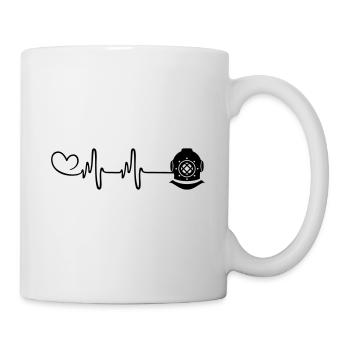 Apnoe Tauchen Puls Herz - Tasse - Weiß - Rechts