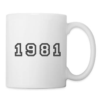 1981 Jahr Zahl - Tasse - Weiß - Rechts