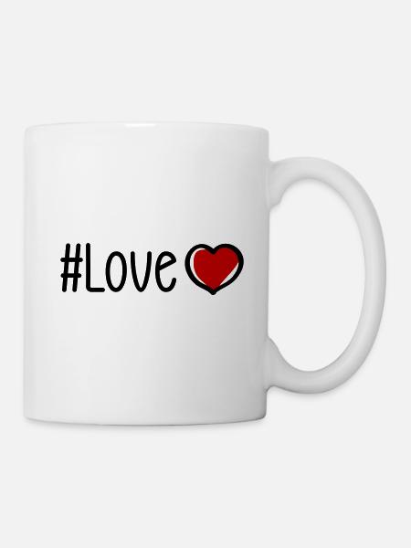 Liebe Herz - Tasse - Weiß