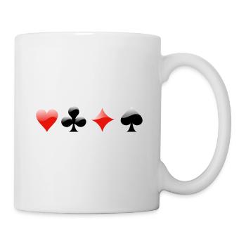 Herz Kreuz Karo Pik Poker Kartenspiel - Tasse - Weiß - Rechts