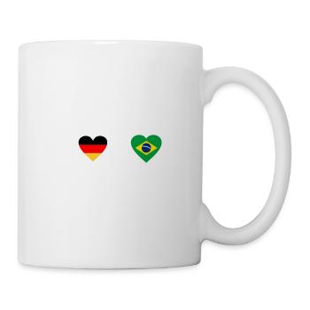 Deutschland Brasilien Herzschlag - Tasse - Weiß - Rechts