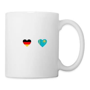 Deutschland Kasachstan Herzschlag Kasache - Tasse - Weiß - Rechts