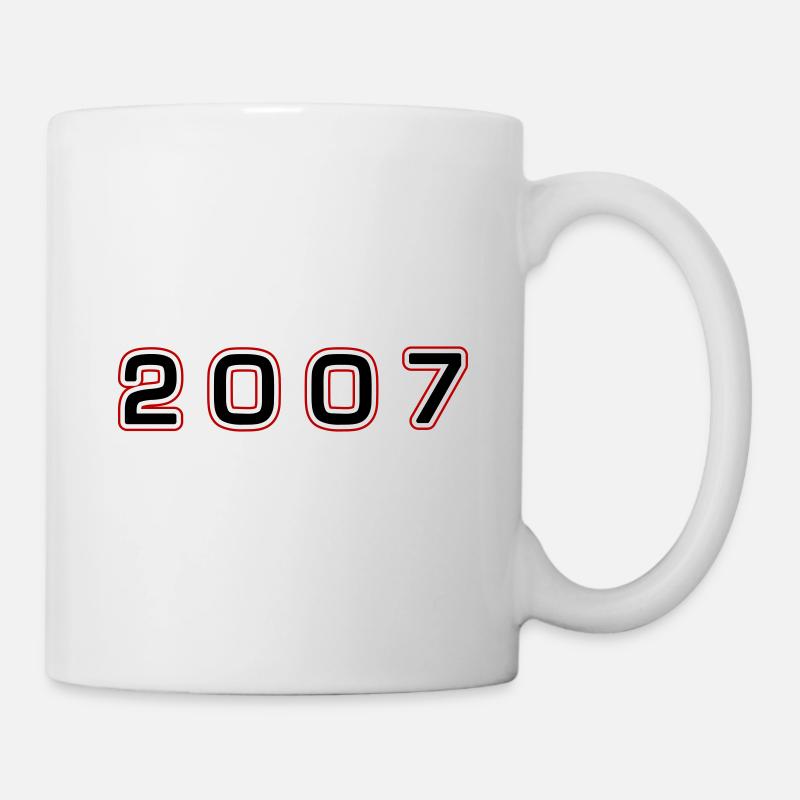 2007 Jahr Zahl - Tasse - Weiß