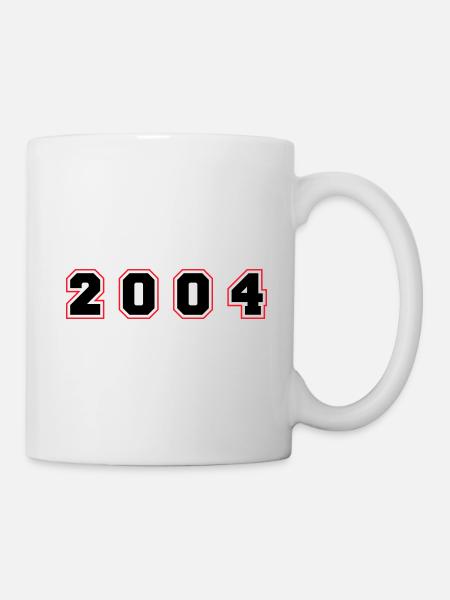 2004 Jahr Zahl - Tasse - Weiß