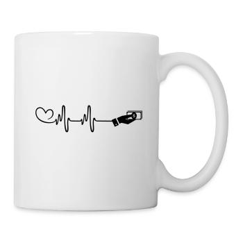 Argent Pulse Cœur - Mug blanc - blanc - Droite