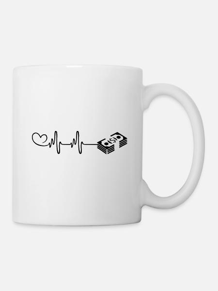 Geld Herzschlag - Tasse - Weiß