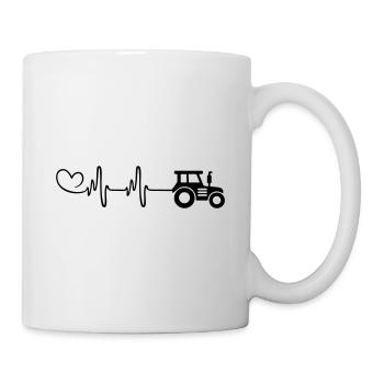 Traktor Puls Herz Liebe - Tasse - Weiß - Rechts