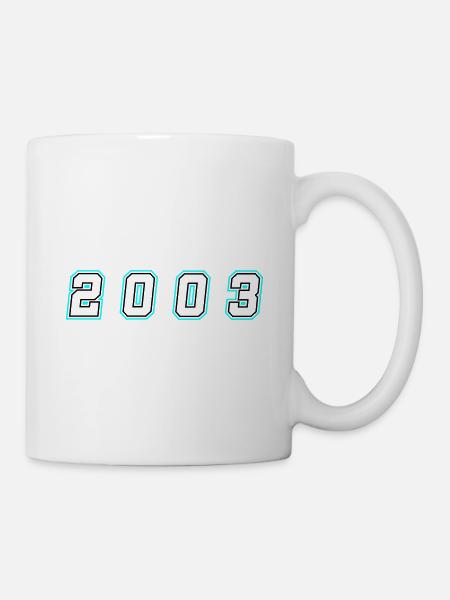 2003 Jahr Zahl - Tasse - Weiß