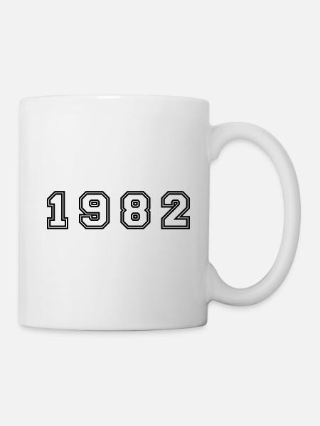1982 Jahr Zahl - Tasse - Weiß