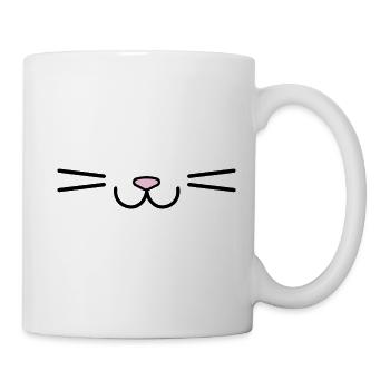 Minimalist kawaii cat face - Mug - white - Right