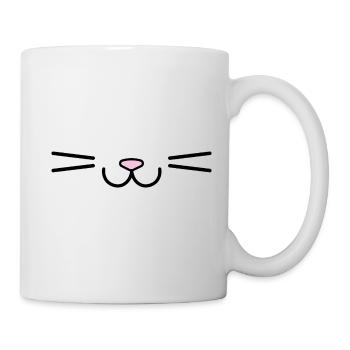 Visage de chat kawaii minimaliste - Mug blanc - blanc - Droite
