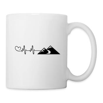 Herzschlag Berge Mountains Love - Tasse - Weiß - Rechts