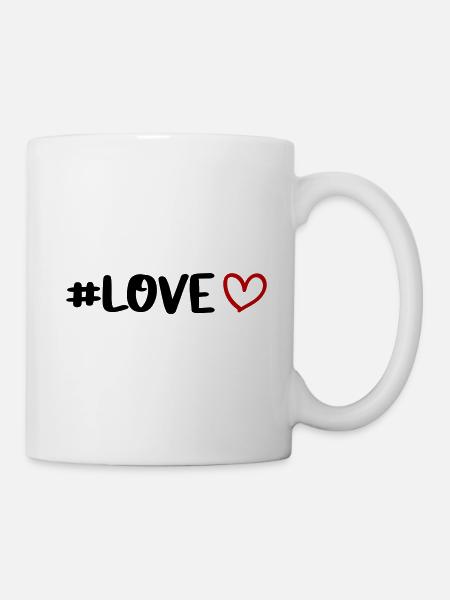 Liebe Herz - Tasse - Weiß