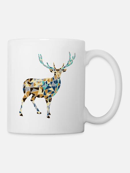 Yellow and blue deer - Mug - white