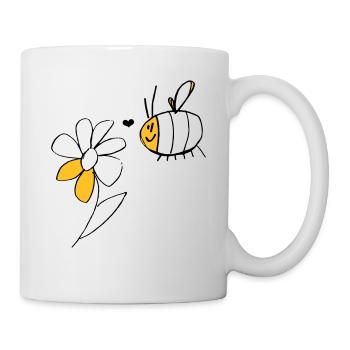 Biene und Blume - Tasse - Weiß - Rechts