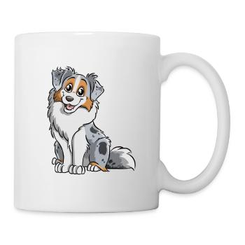 Blue Merle Australian Shepherd - Tasse - Weiß - Rechts